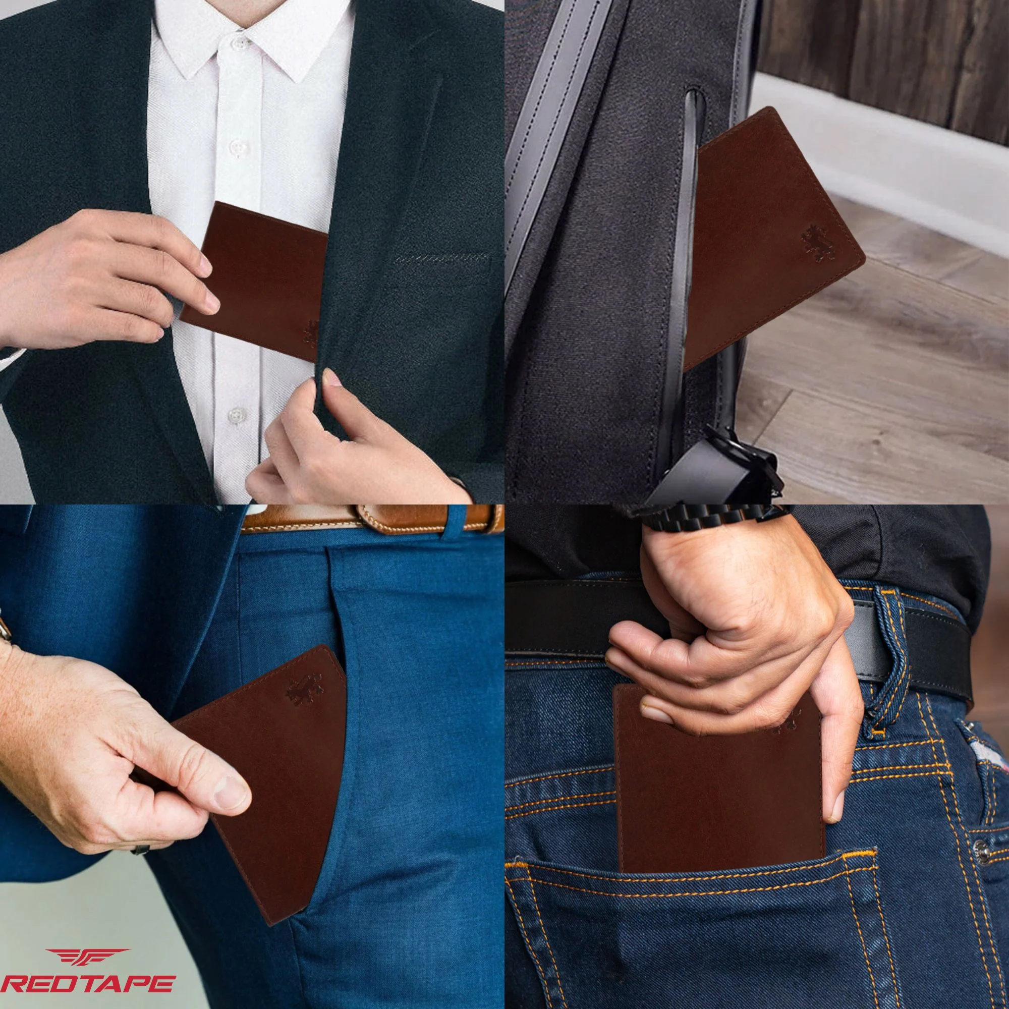 Men's Brown Leather Wallet - Image 7
