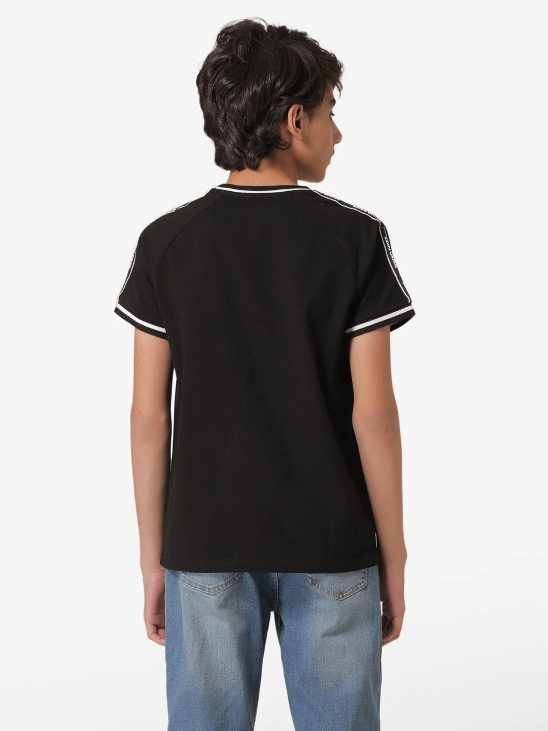 Boy's Black Round Neck T-Shirt - Image 3