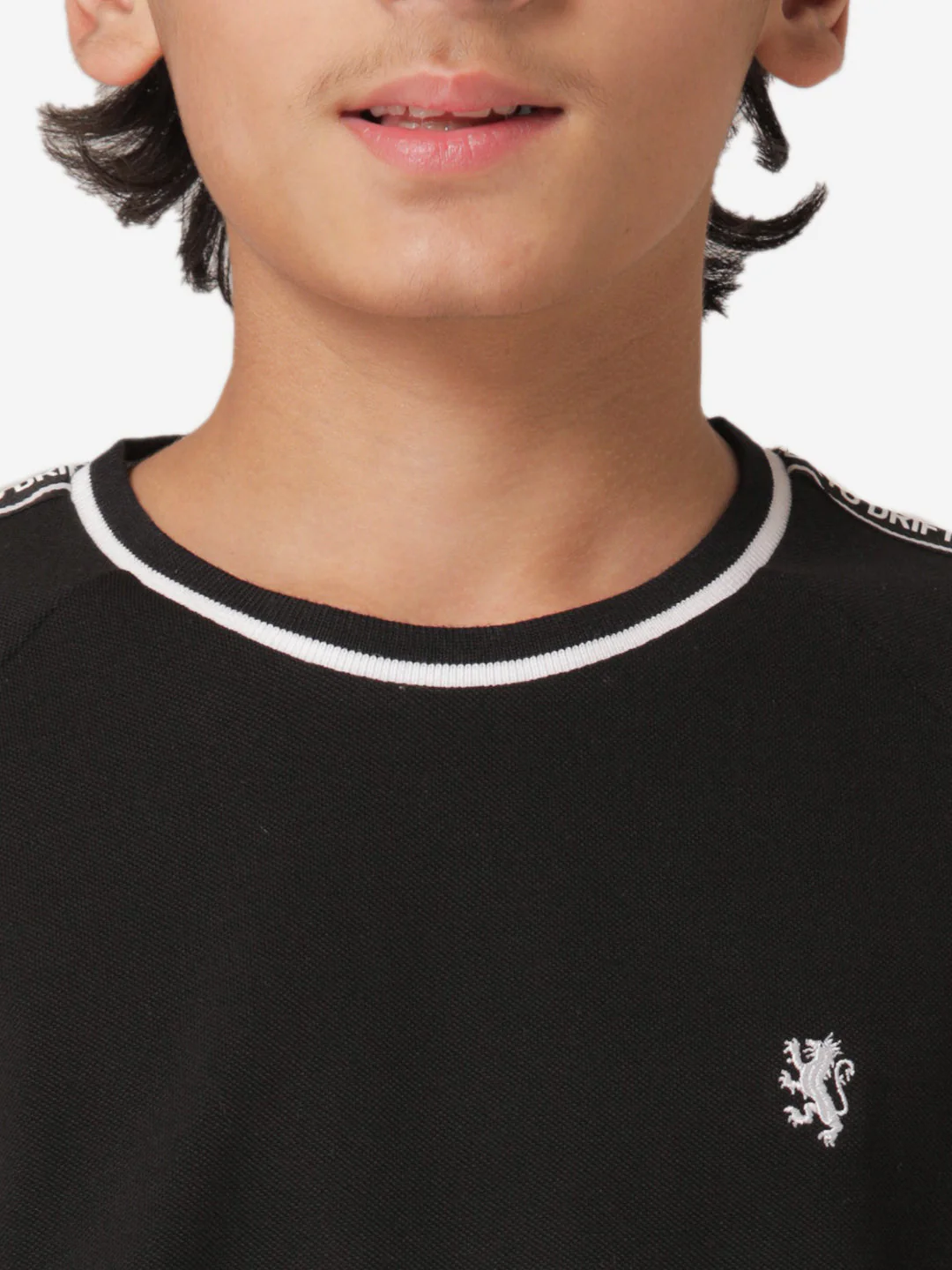 Boy's Black Round Neck T-Shirt - Image 4