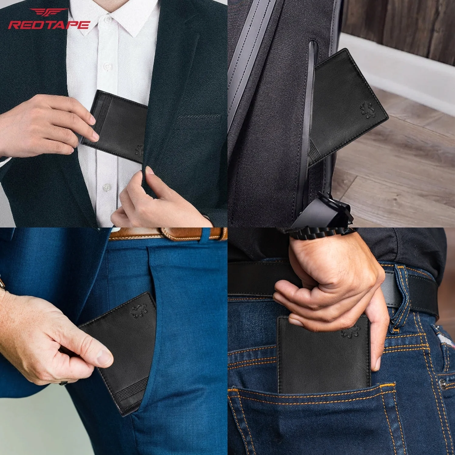 Black Genuine Leather RFID Wallet for Men - Image 7