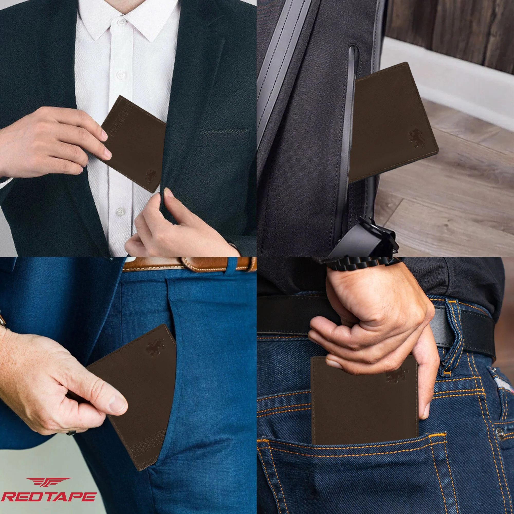 Brown Genuine Leather RFID Wallet for Men - Image 7