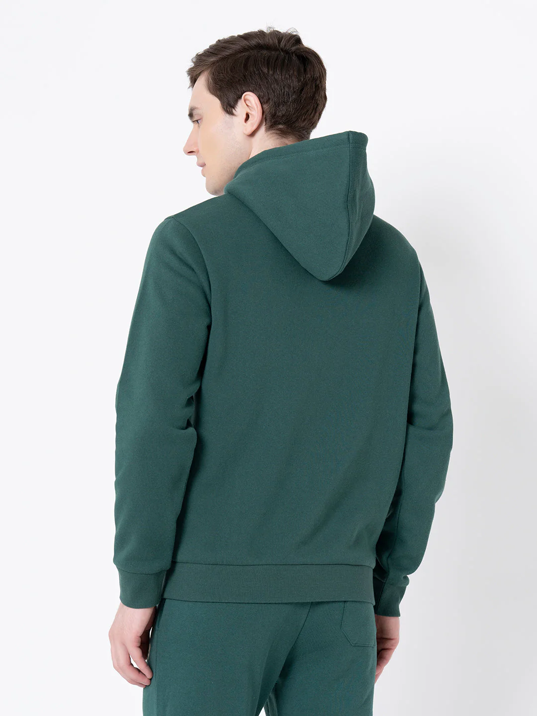 Men's Dark Green Graphic Print Hoodie - Image 3