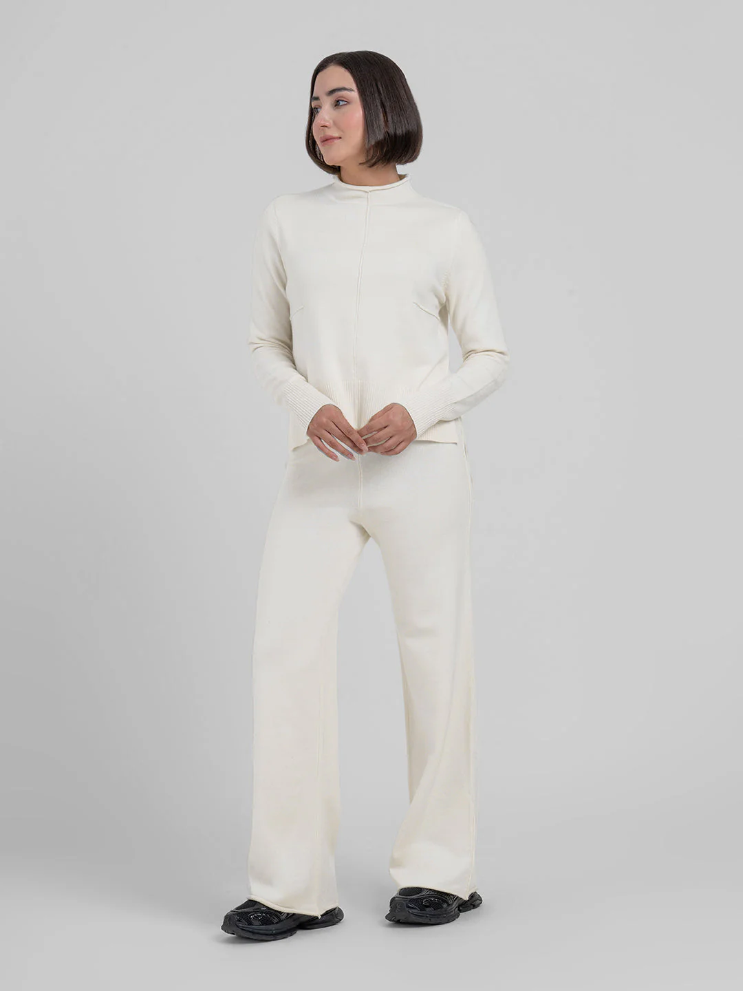Beige Co-Ord Sets Women | Full-Length Winter Knit Set - Image 7