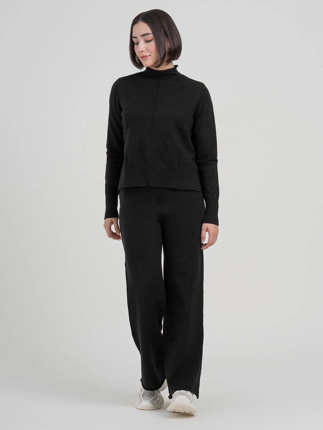Black Co-Ord Sets Women | Full-Length Winter Knit Set - Image 3